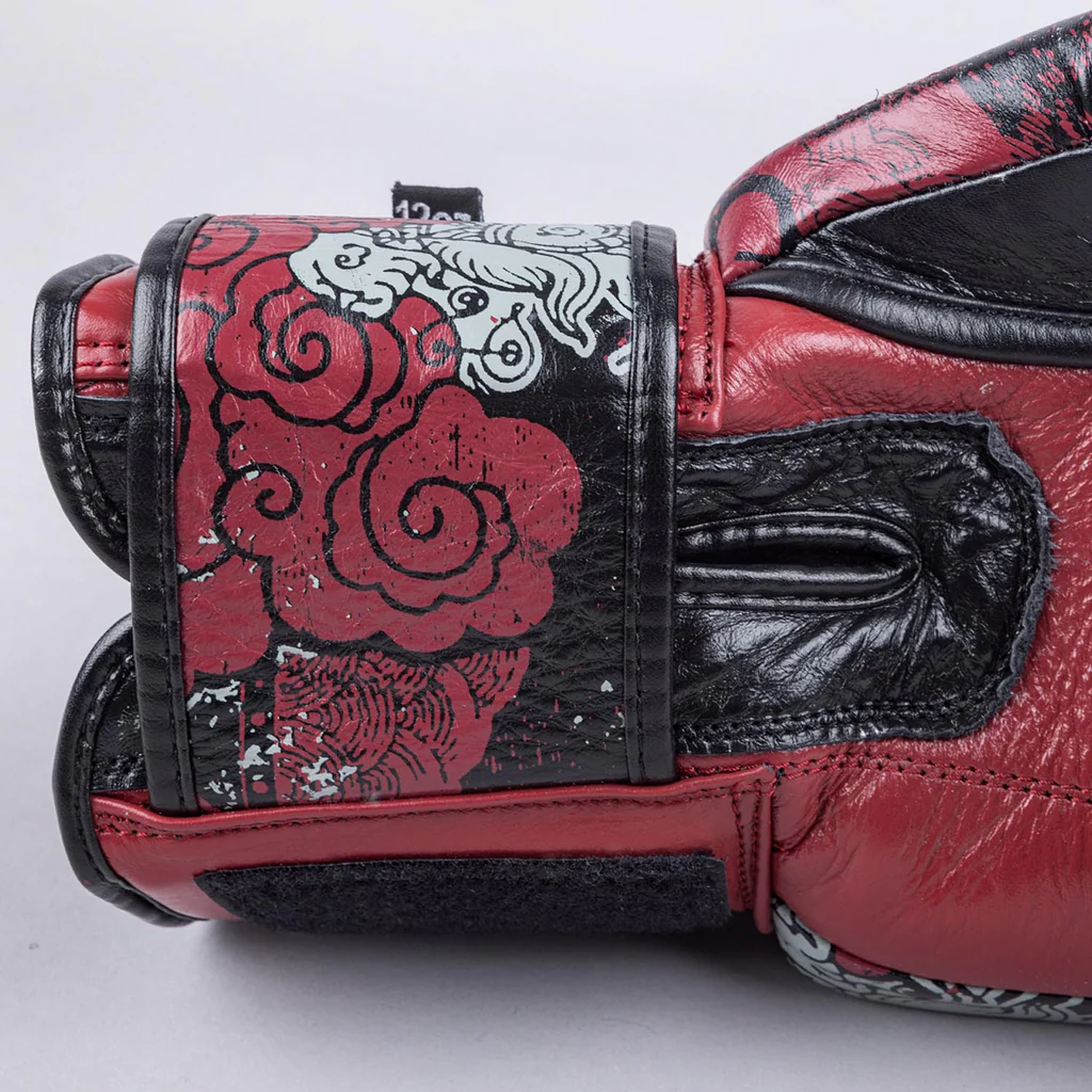 8 WEAPONS Boxing Gloves, Hanuman Yant, black-red