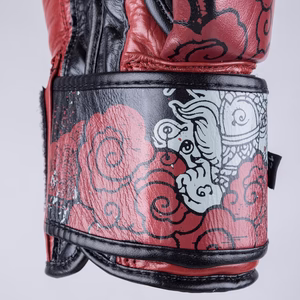 8 WEAPONS Boxing Gloves, Hanuman Yant, black-red